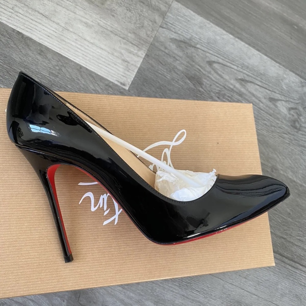 Christian Louboutin Black Patent Corneille Size 39.5 100mm pre-owned - Picture 7 of 16